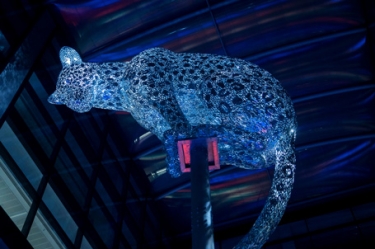 Galvanized leopard by Andy Scott