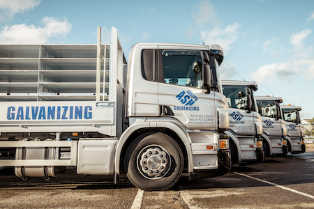 four joseph ash trucks lined up