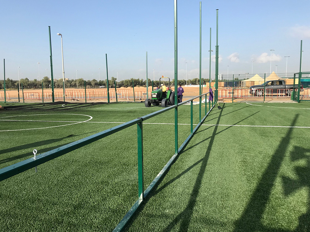 Galvanised steel football fences