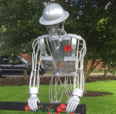 Galvanised Tin Tommy sculpture