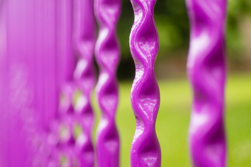 Purple powder coated rail