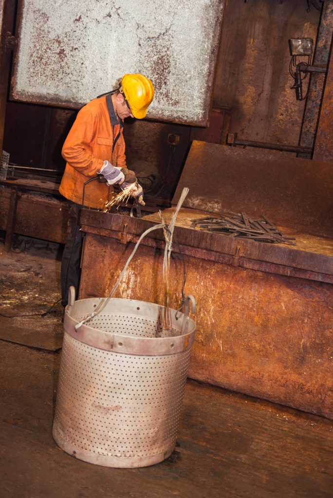 Colleague at Joseph Ash Galvanizing with spinning bath