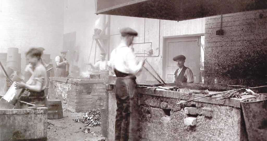 Historical image of a Joseph Ash Galvanizing plant