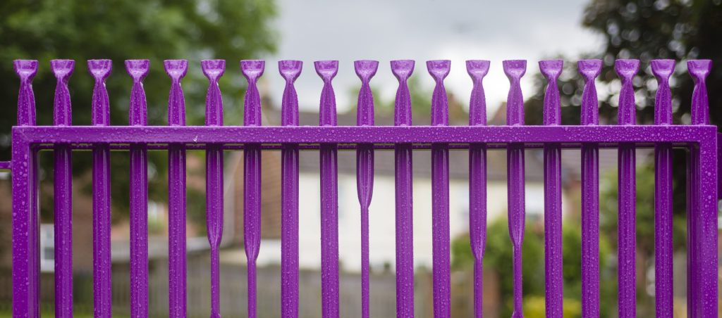 Pink powder coating gates