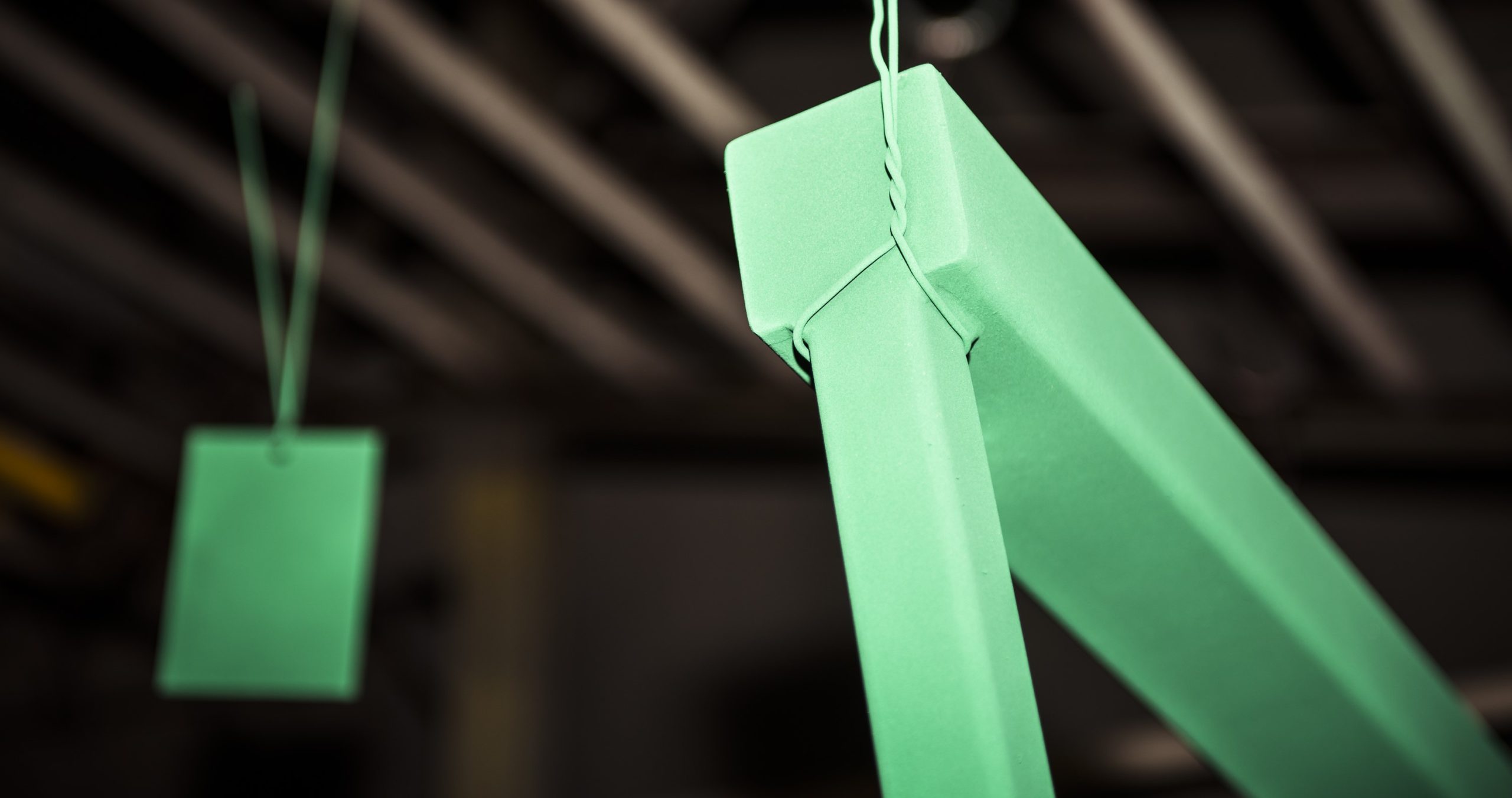 Green powder coated steel